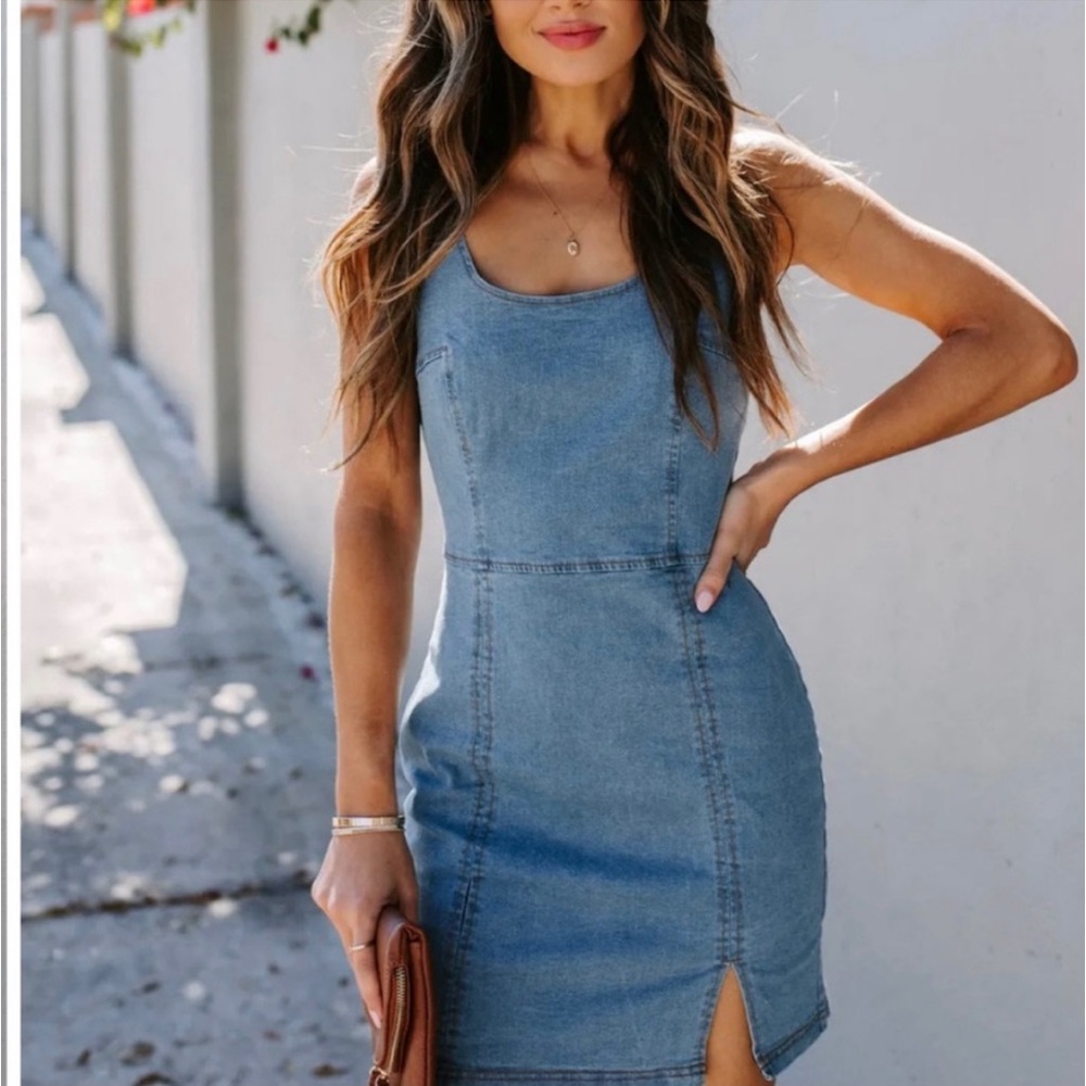 Vici Denim Bodycon Dress - NEW